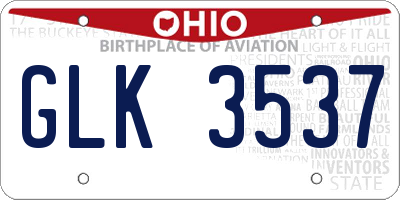 OH license plate GLK3537