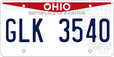 OH license plate GLK3540