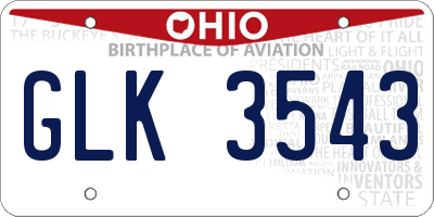 OH license plate GLK3543