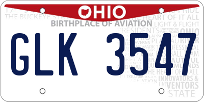 OH license plate GLK3547