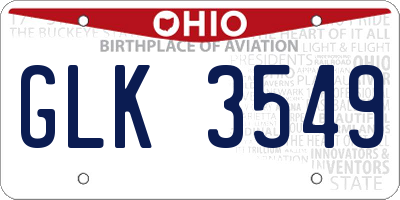 OH license plate GLK3549