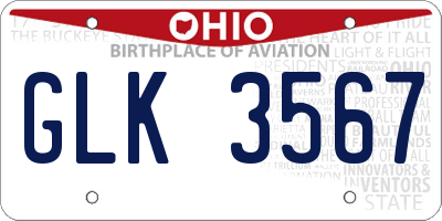 OH license plate GLK3567