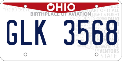 OH license plate GLK3568