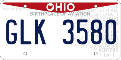 OH license plate GLK3580