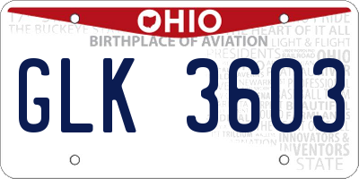 OH license plate GLK3603