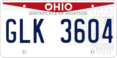 OH license plate GLK3604