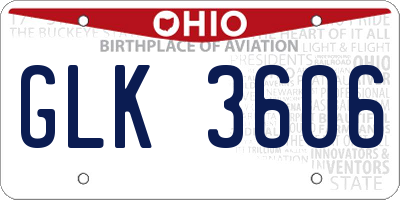 OH license plate GLK3606