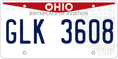 OH license plate GLK3608