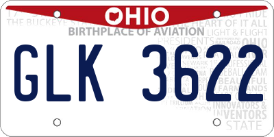 OH license plate GLK3622