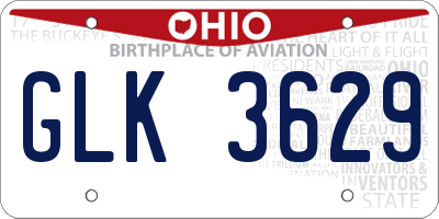 OH license plate GLK3629