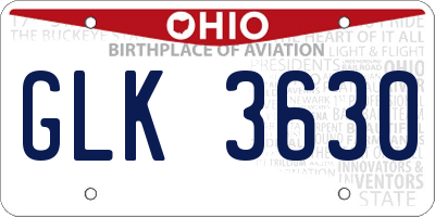 OH license plate GLK3630