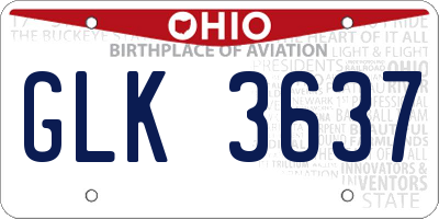 OH license plate GLK3637
