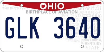OH license plate GLK3640