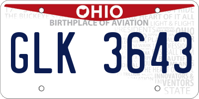 OH license plate GLK3643