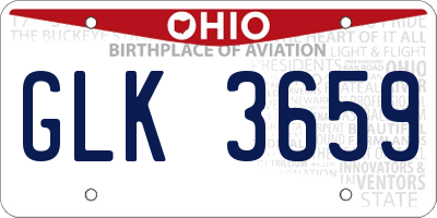 OH license plate GLK3659
