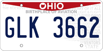 OH license plate GLK3662