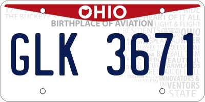 OH license plate GLK3671