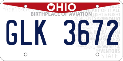 OH license plate GLK3672