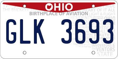 OH license plate GLK3693