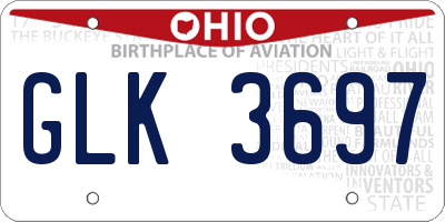 OH license plate GLK3697