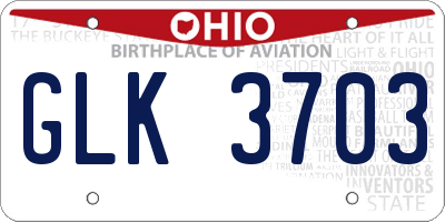 OH license plate GLK3703
