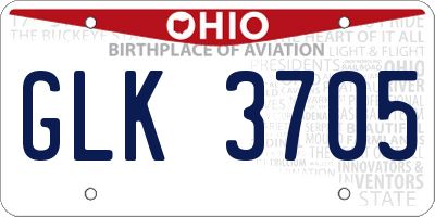 OH license plate GLK3705