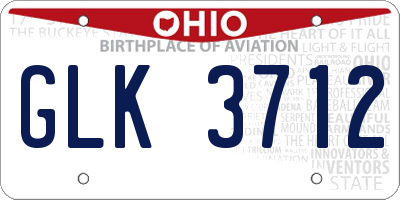 OH license plate GLK3712