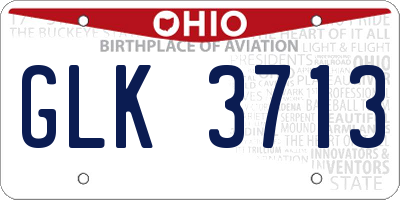OH license plate GLK3713