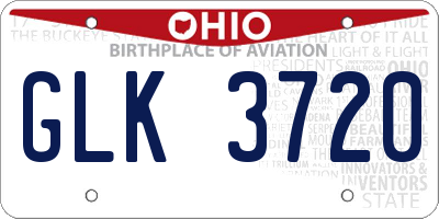 OH license plate GLK3720