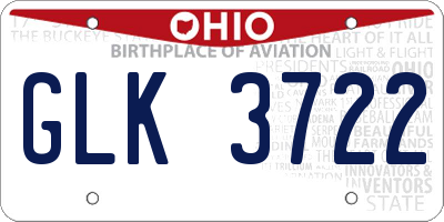 OH license plate GLK3722
