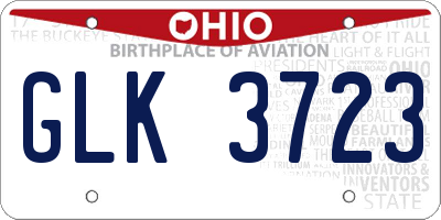 OH license plate GLK3723