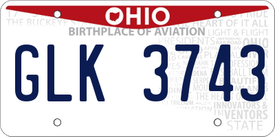 OH license plate GLK3743