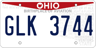 OH license plate GLK3744