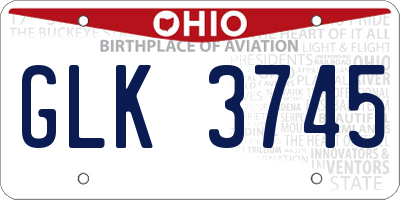 OH license plate GLK3745