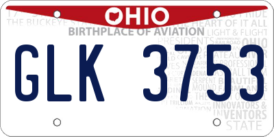 OH license plate GLK3753