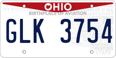 OH license plate GLK3754