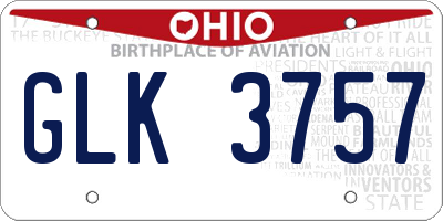 OH license plate GLK3757