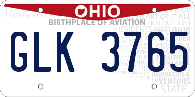 OH license plate GLK3765