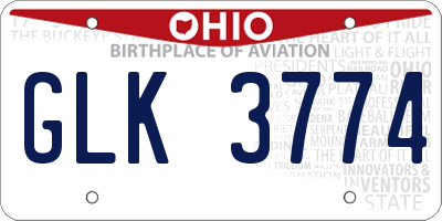 OH license plate GLK3774