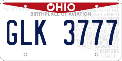 OH license plate GLK3777