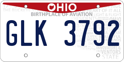 OH license plate GLK3792