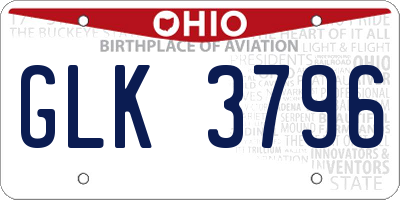 OH license plate GLK3796