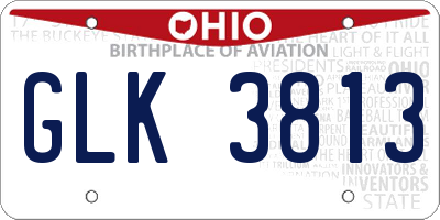 OH license plate GLK3813