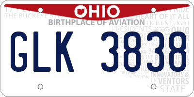 OH license plate GLK3838