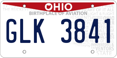 OH license plate GLK3841