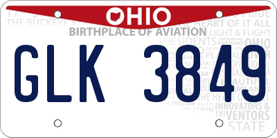 OH license plate GLK3849