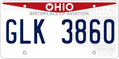 OH license plate GLK3860