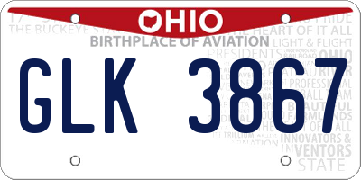 OH license plate GLK3867