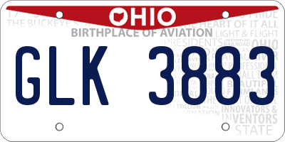 OH license plate GLK3883