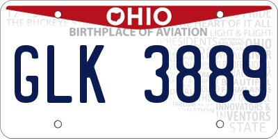 OH license plate GLK3889